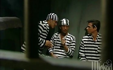 Three inmates complement up to fuck one busty slut - Chasey Lain